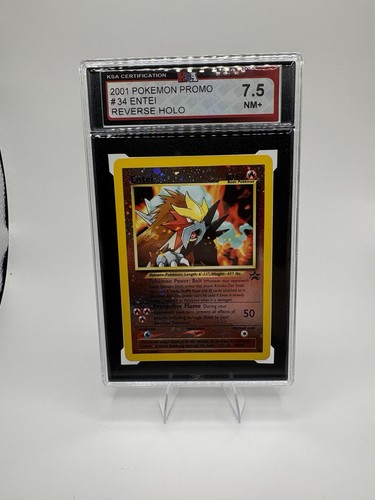 2001 Pokemon Entei #34 Black Star Promo Reverse Holo KSA 7.5