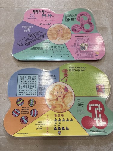 Vintage 1988 Mattel Barbie Plastic Double Sided Placemats - photo 2