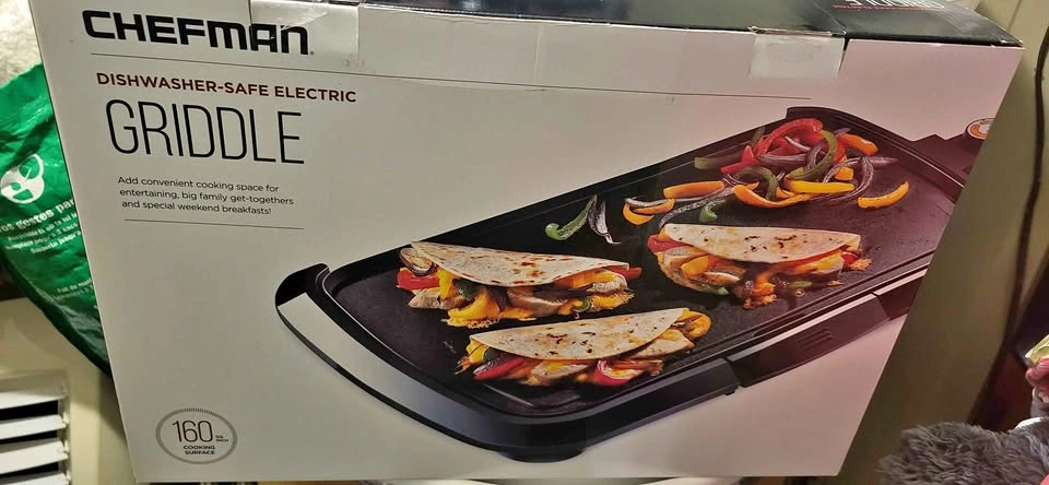 Brand New Chefman Dishwasher-Safe Electric Griddle (160 Sq. In.)