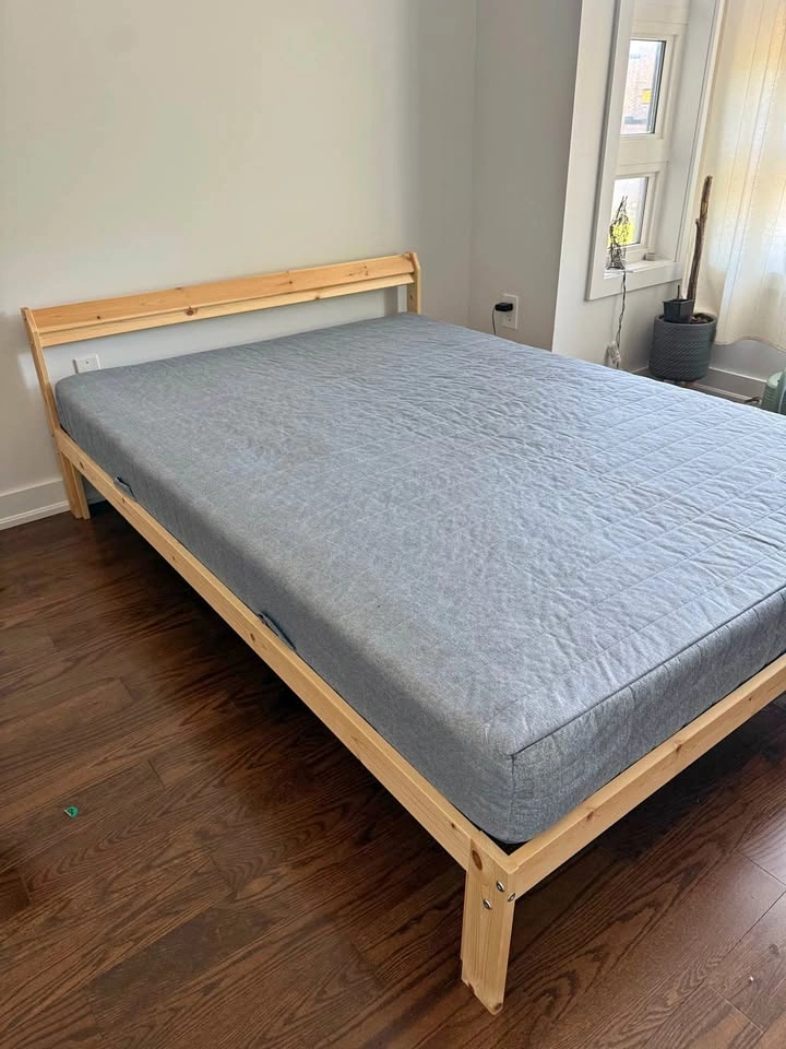 IKEA Full Bed + Mattress + Slats