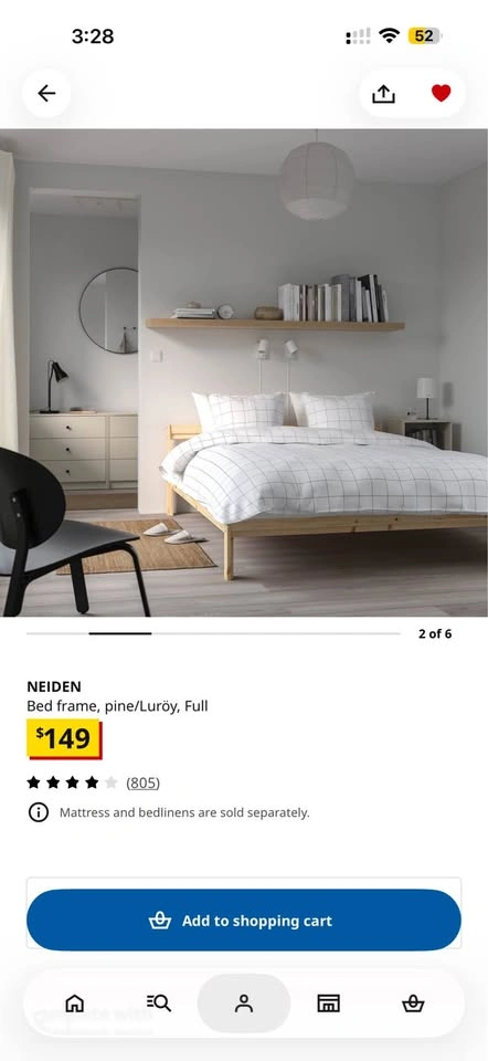 IKEA Full Bed + Mattress + Slats - photo 3