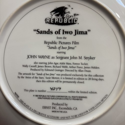 John Wayne Sands of Iwo Jima Collector Plate Susie Morton - photo 2