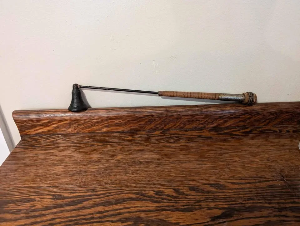 Vintage UPcycled Bobbin Spindle Candle snuffer wood image indicator(2)