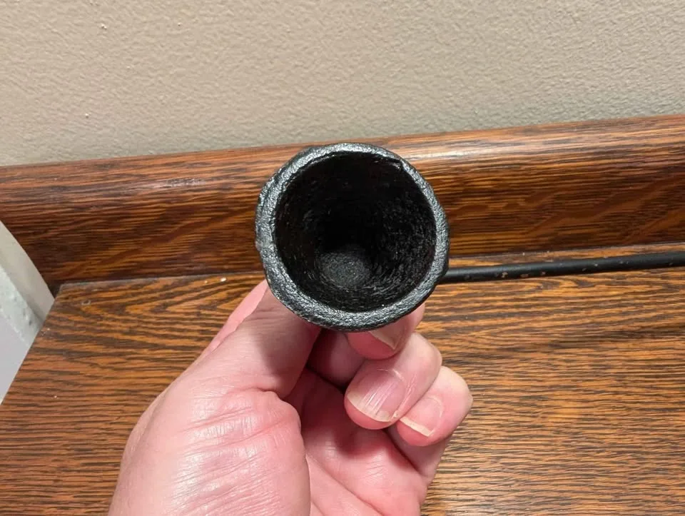 Vintage UPcycled Bobbin Spindle Candle snuffer wood image indicator(3)