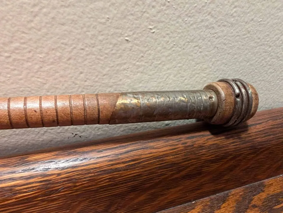 Vintage UPcycled Bobbin Spindle Candle snuffer wood image indicator(5)