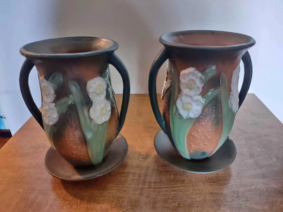 Two vintage urn type planters with handles thumbnail