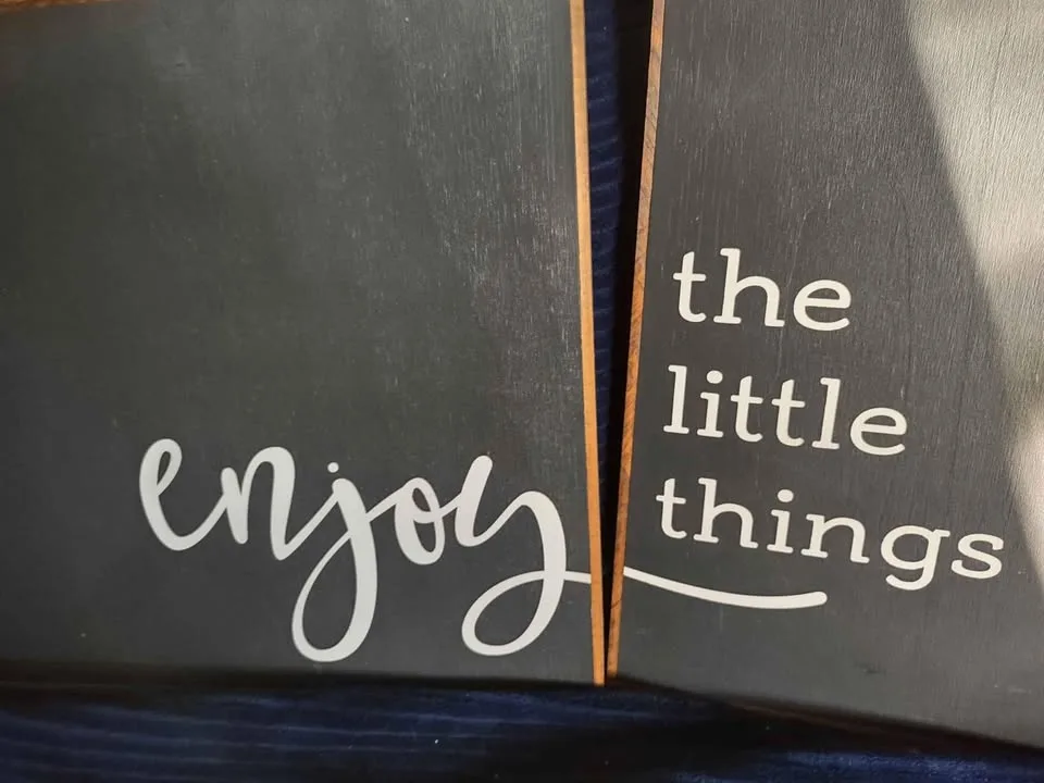 Enjoy the Little Things Pair Blackboard Wooden Signs image indicator(2)