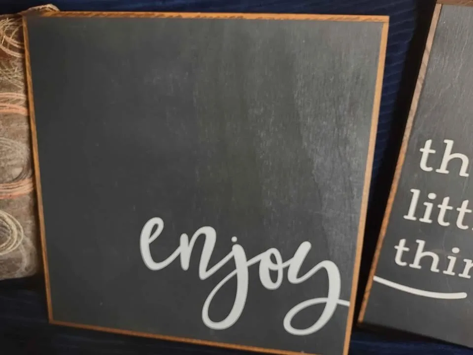 Enjoy the Little Things Pair Blackboard Wooden Signs image indicator(5)
