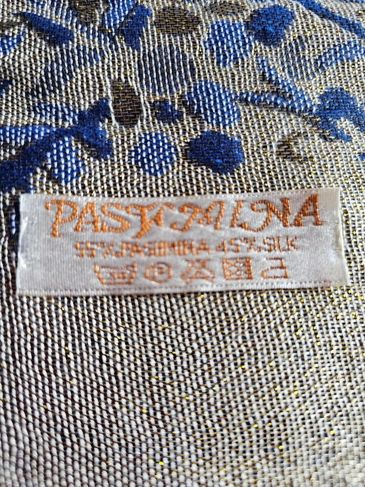 $18 OBO Blue & silver Pashmina scarf - photo 4