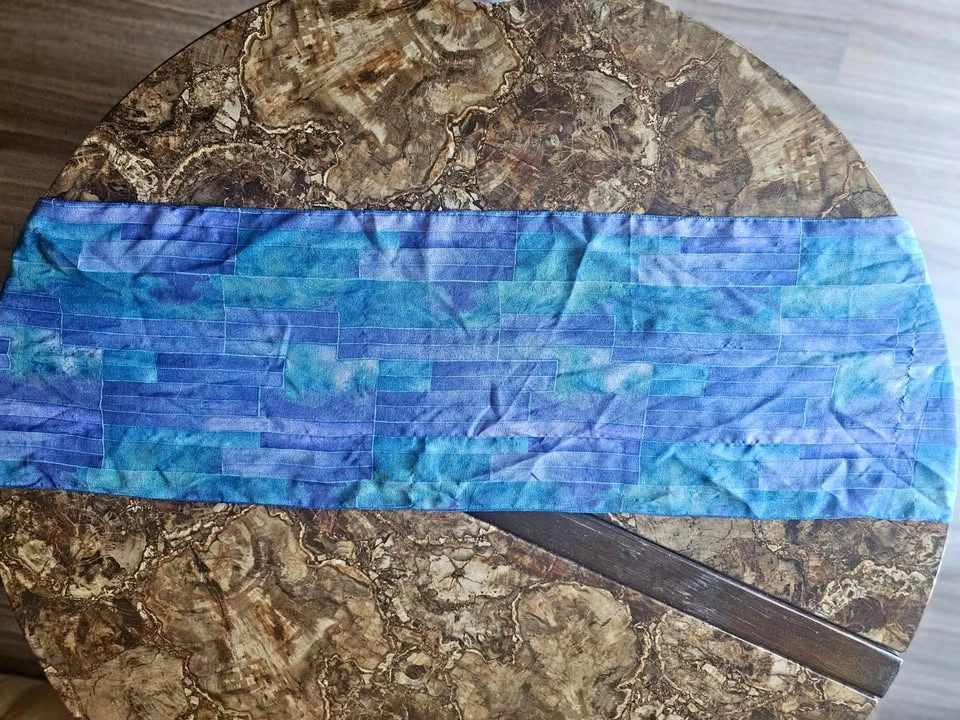 $3 OBO scarf in shades of blue, turquoise and purple