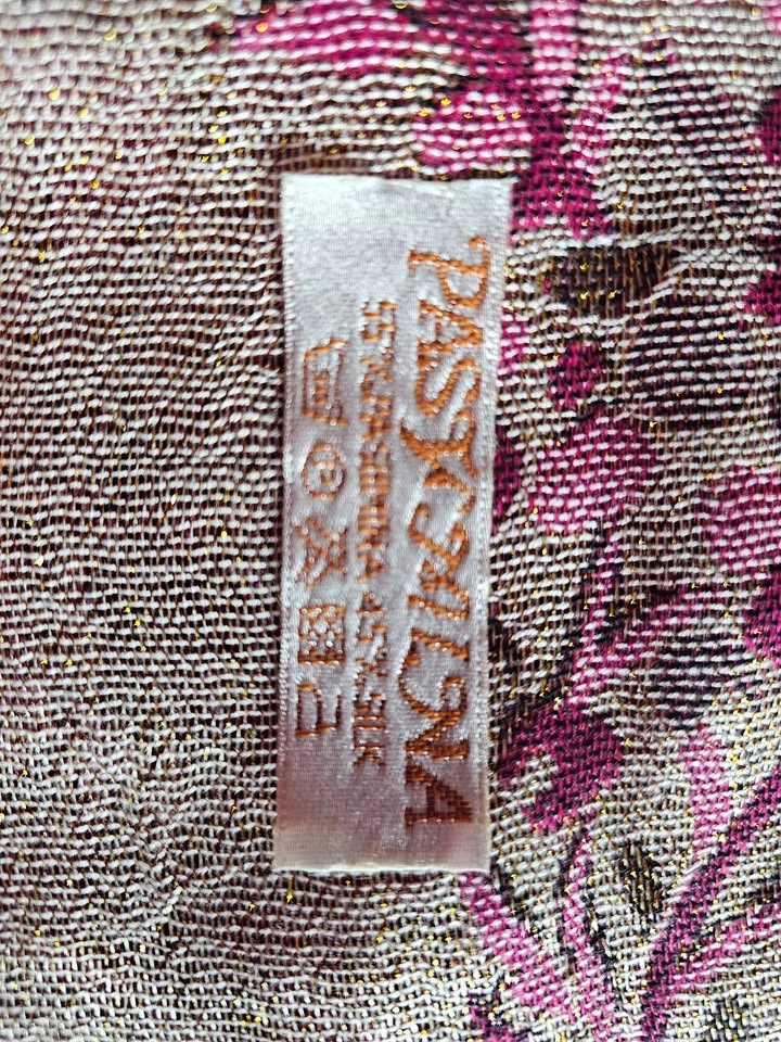 $18 OBO Pashmina scarf - pink, burgundy, gold - photo 4