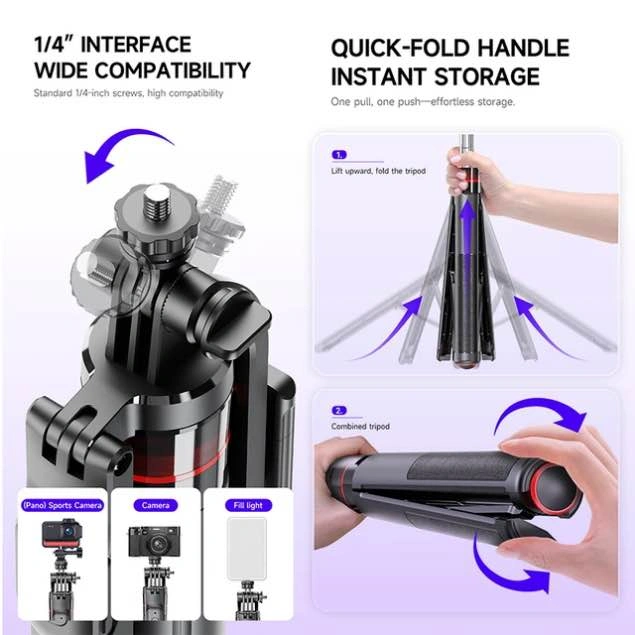 Auto-Opening Tripod Selfie Stick for Smartphones - photo 4