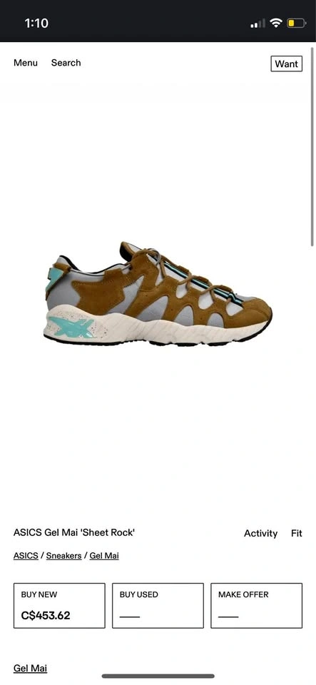 ASICS Gel Mai (sheet rock) Runners/ hike