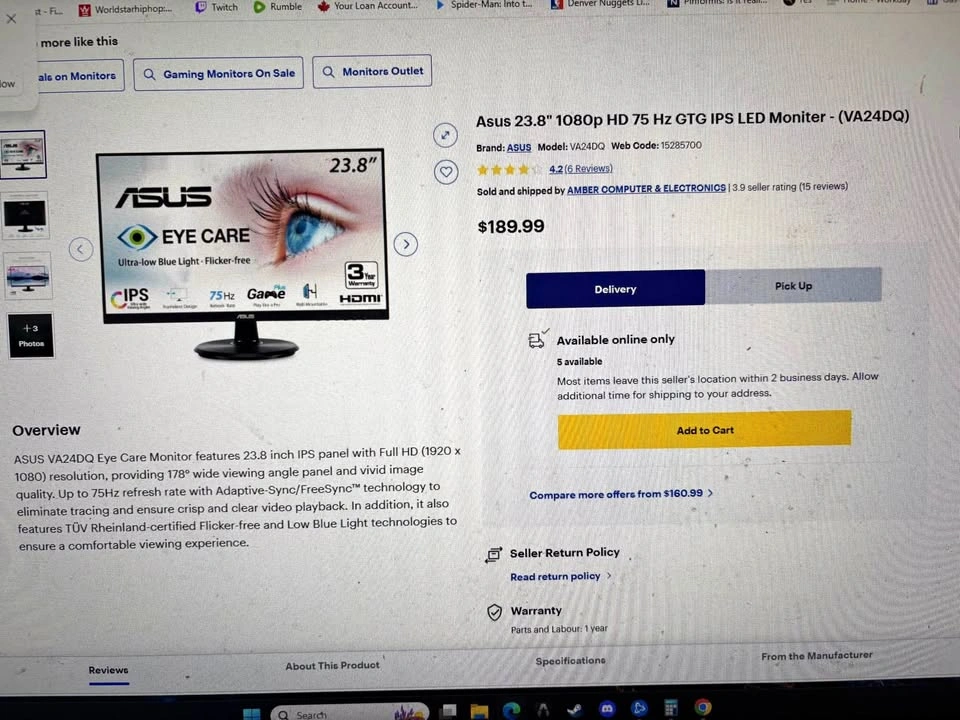 2 Brand new monitors never used (VA24DQ)