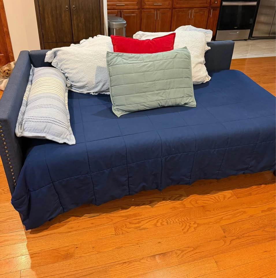 Navy Blue Upholstered Daybed with Nailhead Trim - photo 2