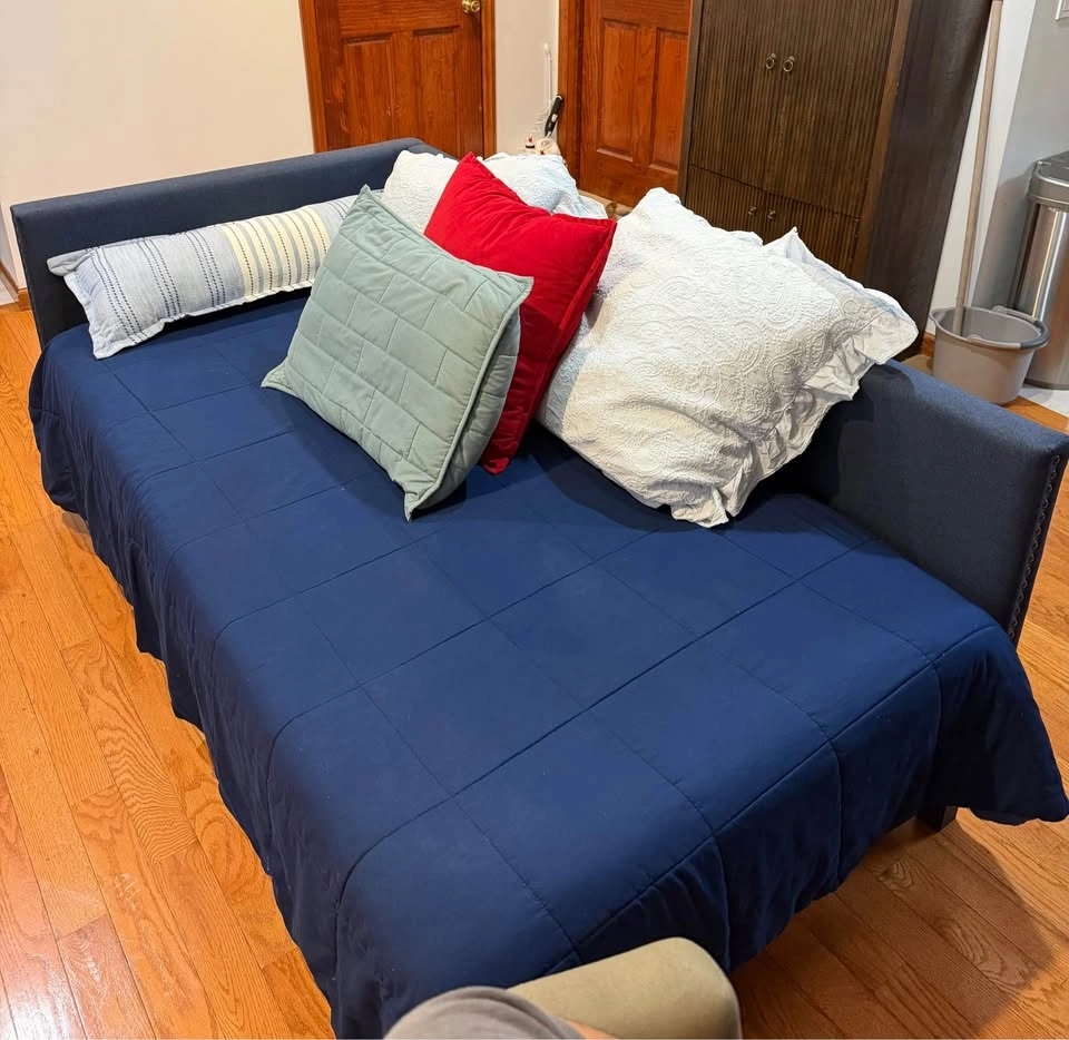 Navy Blue Upholstered Daybed with Nailhead Trim - photo 3