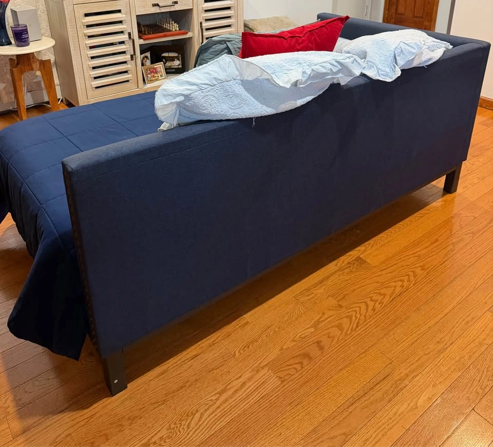 Navy Blue Upholstered Daybed with Nailhead Trim - photo 5