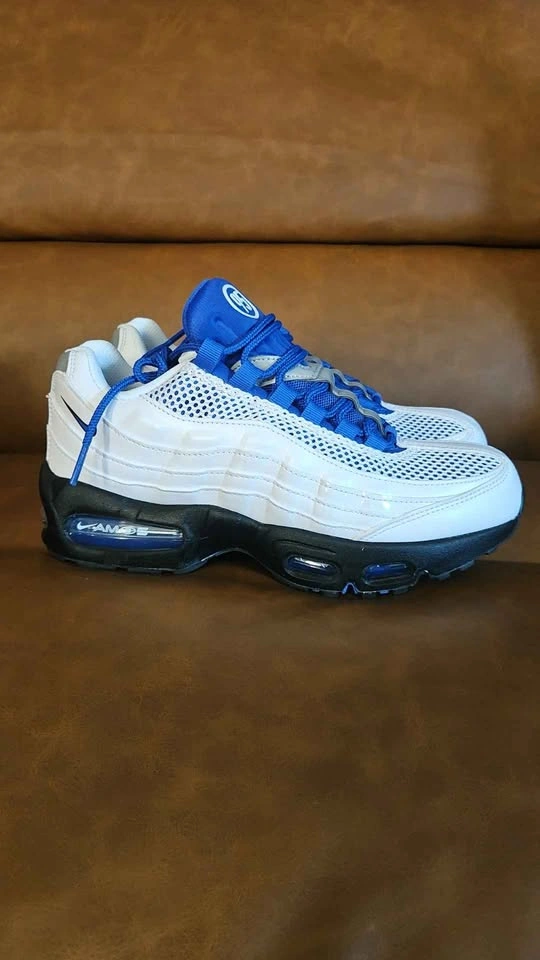 Nike Air Max 95 BB SE LTR (GS) Size 6Y - White/Racer Blue - photo 3