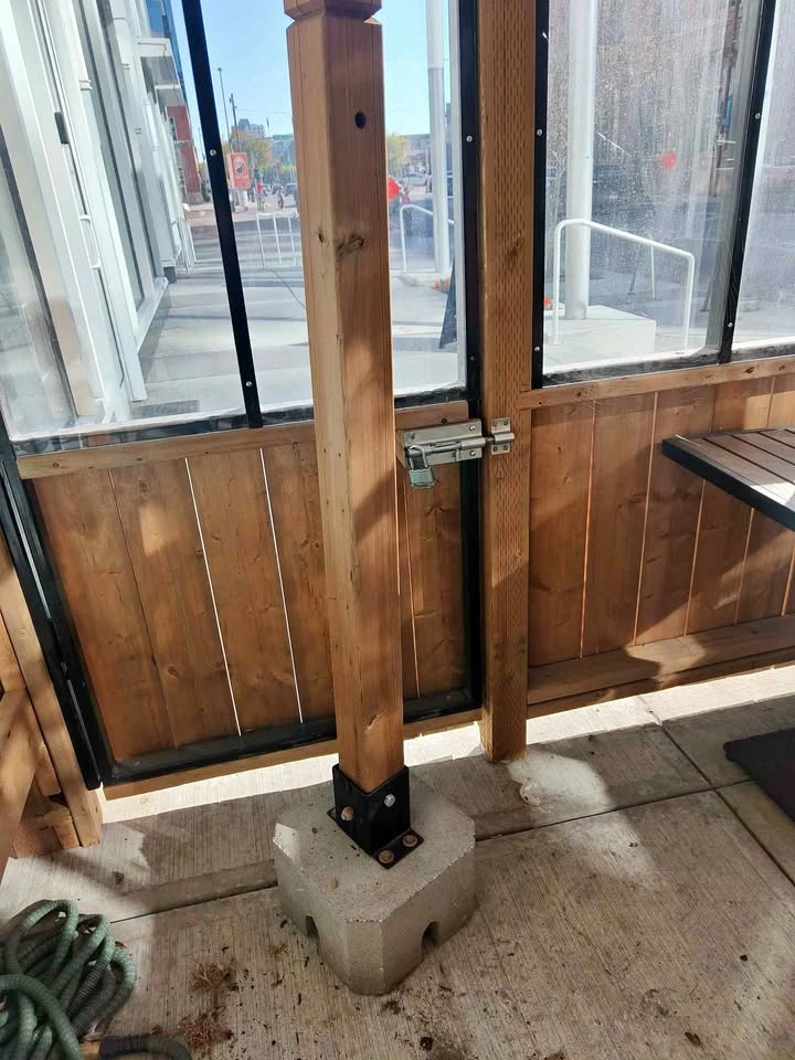 Wooden Posts with Concrete Deck Blocks