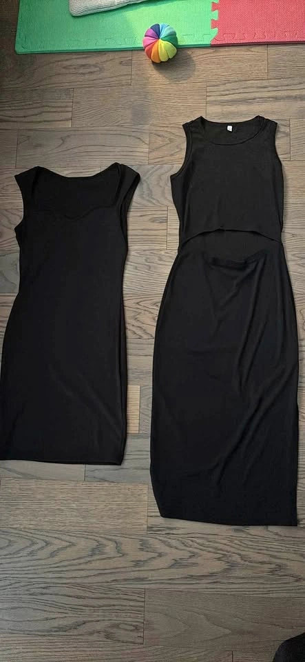 Set of 2 Black Sleeveless Bodycon Dresses