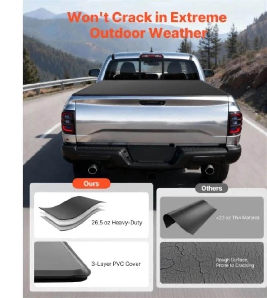 VEVOR Soft Tri-Fold Truck Bed Cover - photo 3