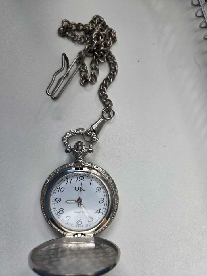 OK Quartz Pocket Watch with Chain - photo 2