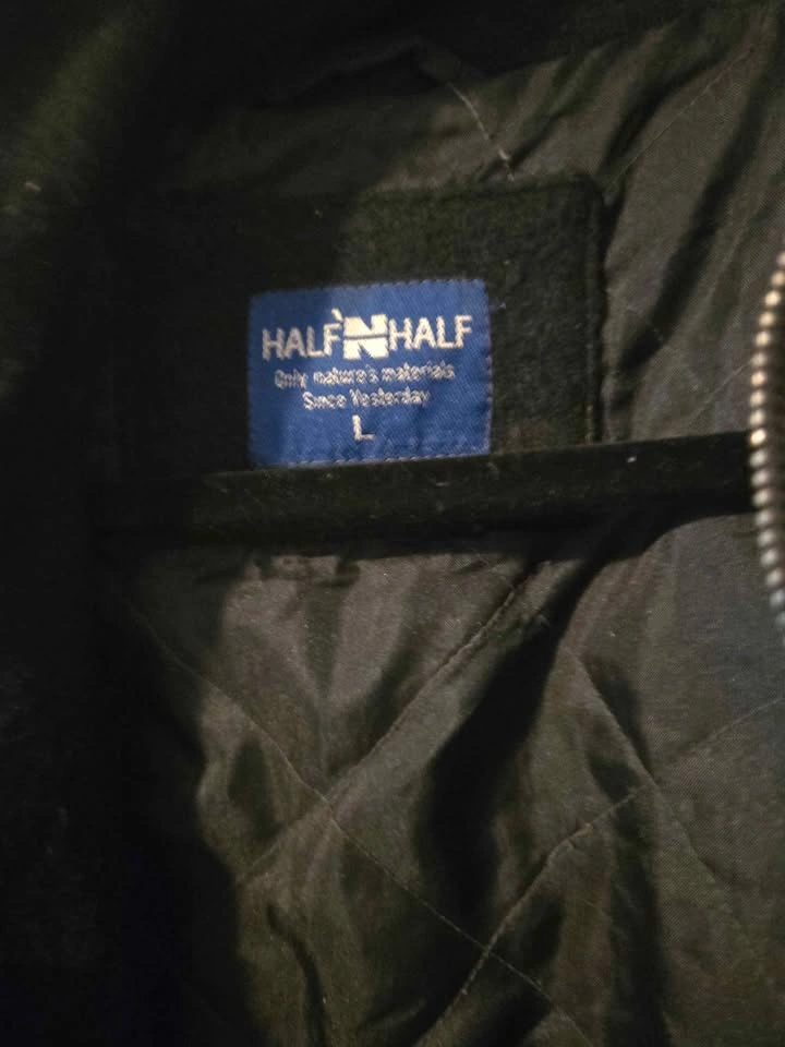 Half N Half Black Zip-Up Jacket Size L - photo 2