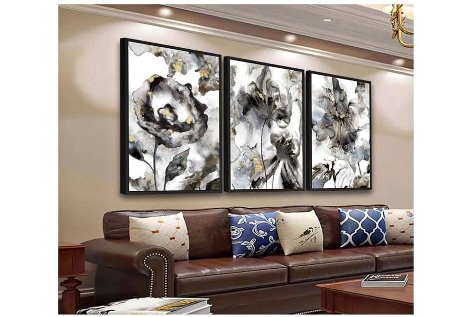 3-Piece Abstract Floral Framed Wall Art Set