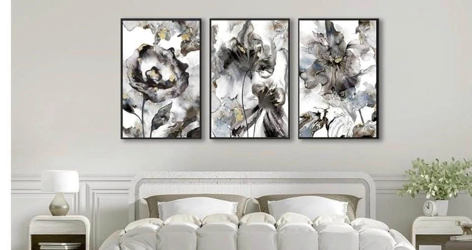3-Piece Abstract Floral Framed Wall Art Set - photo 2