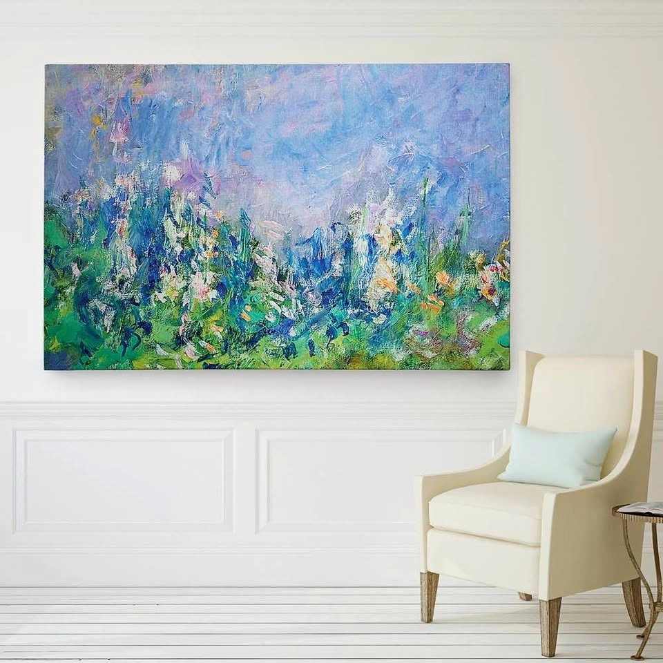 Large Abstract Floral Canvas Wall Art Painting