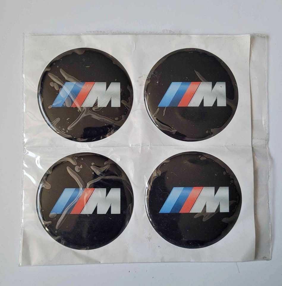 BMW M Logo Wheel Center Cap Stickers - Set of 4