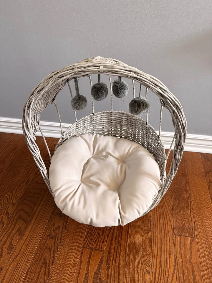 Cat Wicker Hooded Bed with Cushion - photo 3