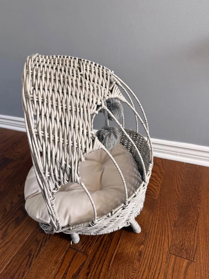 Cat Wicker Hooded Bed with Cushion - photo 4