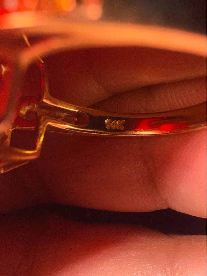 14K Yellow Gold Statement Ring - ~7ct Bi-Color Stone - photo 4