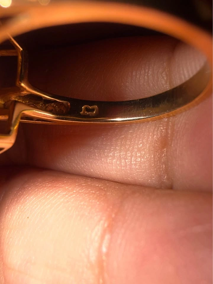 14K Yellow Gold Statement Ring - ~7ct Bi-Color Stone - photo 5
