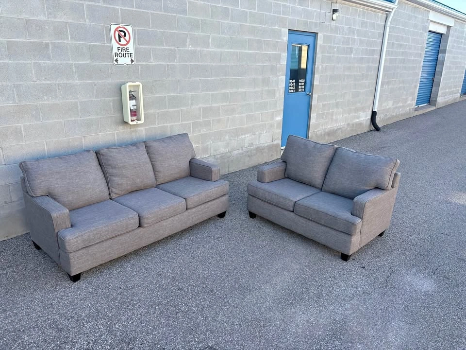 Grey 2 Piece Sofa Set - Delivery Available