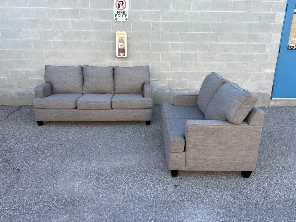 Grey 2 Piece Sofa Set - Delivery Available - photo 2