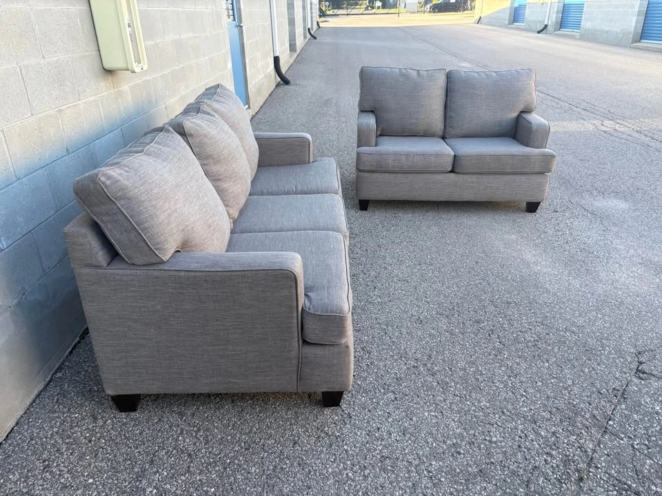Grey 2 Piece Sofa Set - Delivery Available - photo 3