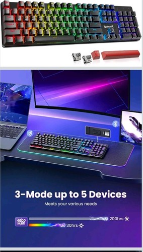 Redragon Sindri Pro K671-KS Mechanical Bluetooth RGB Keyboard - photo 2