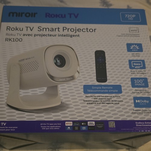 Miroir RK100 Roku TV Smart Desktop Projector 720p Dolby Audio Au