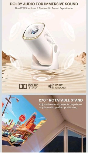 Miroir RK100 Roku TV Smart Desktop Projector 720p Dolby Audio Au - photo 3