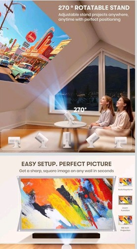 Miroir RK100 Roku TV Smart Desktop Projector 720p Dolby Audio Au - photo 4