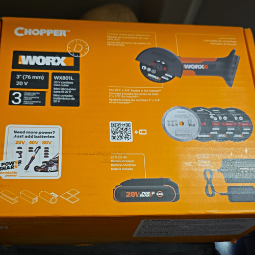 WORX WX801L 20V Cordless Mini Cutter, 3 in Carbide Blade