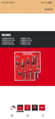 Craftsman 8-Piece Screwdriver Set + 16 oz Fiberglass Hammer - photo 3