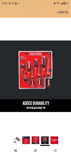 Craftsman 8-Piece Screwdriver Set + 16 oz Fiberglass Hammer - photo 4