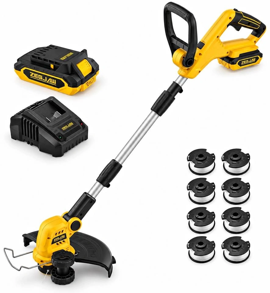 ZEGJAW 20V Cordless String Trimmer & Edger – Battery + Charger