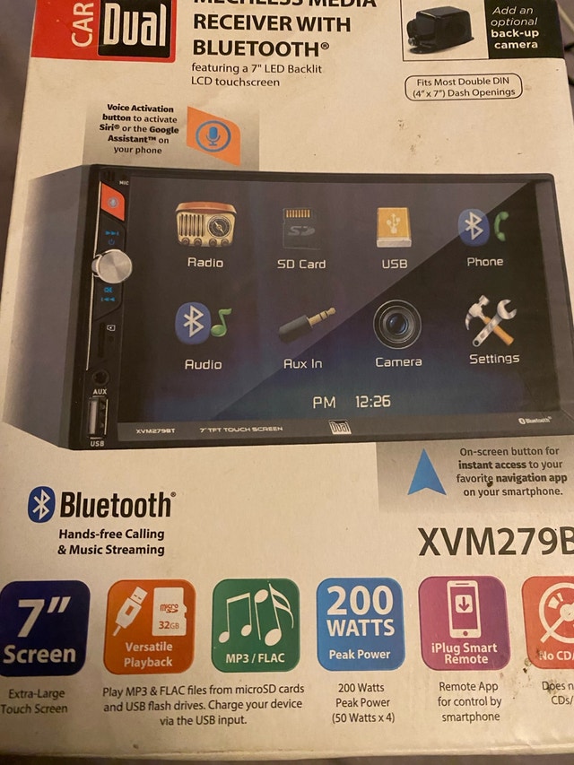 Dual XVM279BT 7” Touchscreen Bluetooth Car Stereo – Double DIN