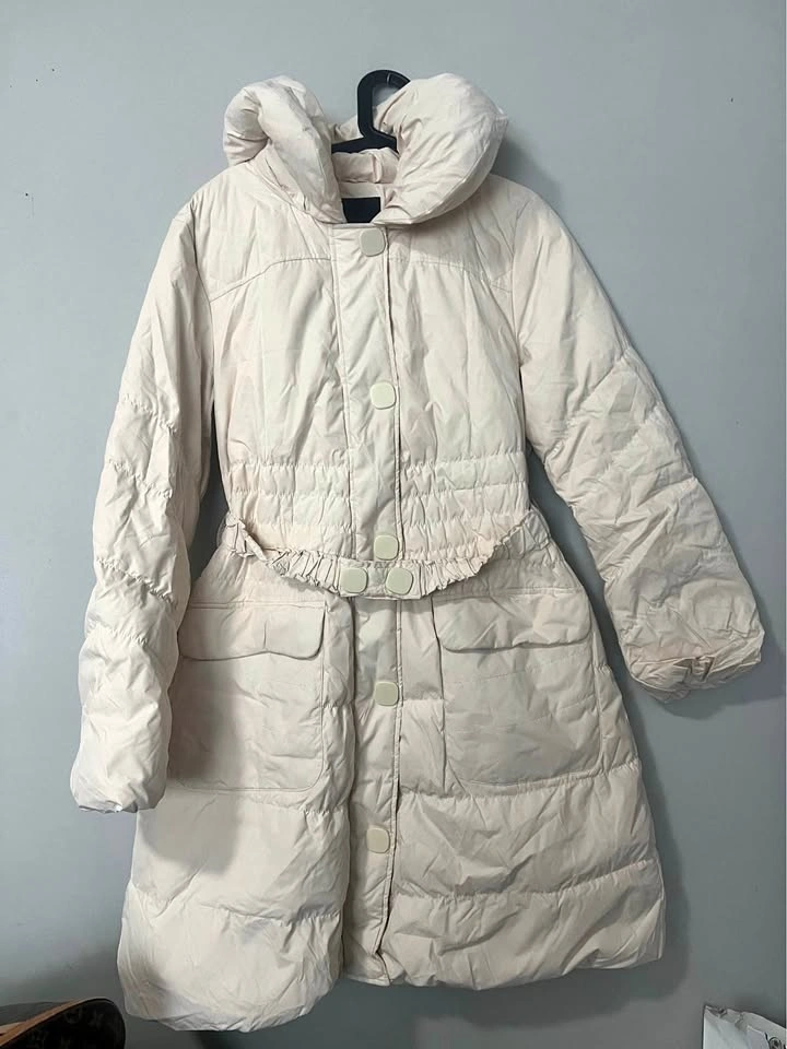 Vero Moda Cream Puffer Coat Size Large