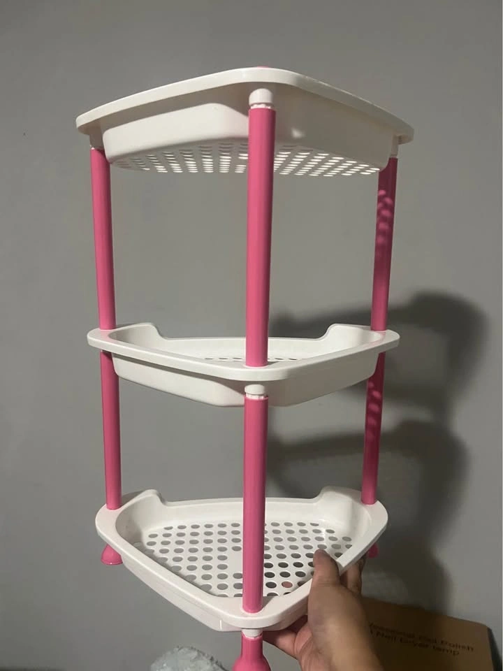 2-Tier Clear Organizer and 3-Tier Pink Corner Shelf Set - photo 2