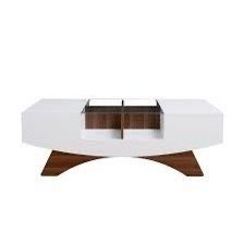 Modern White Coffee Table with Glass Top (No Drawer) - photo 5